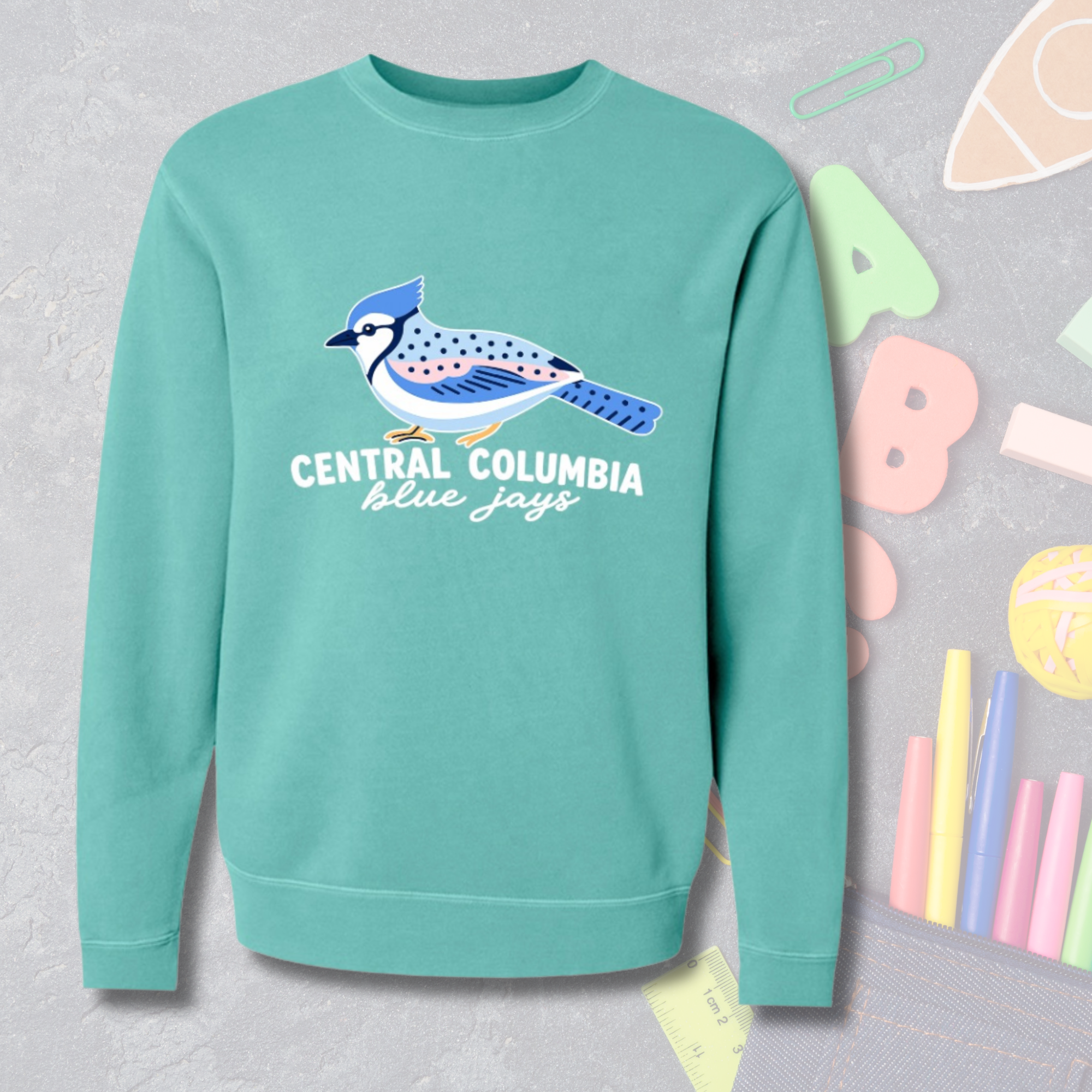 Midweight Crewneck Sweatshirt | Blue Jay Colorblock design