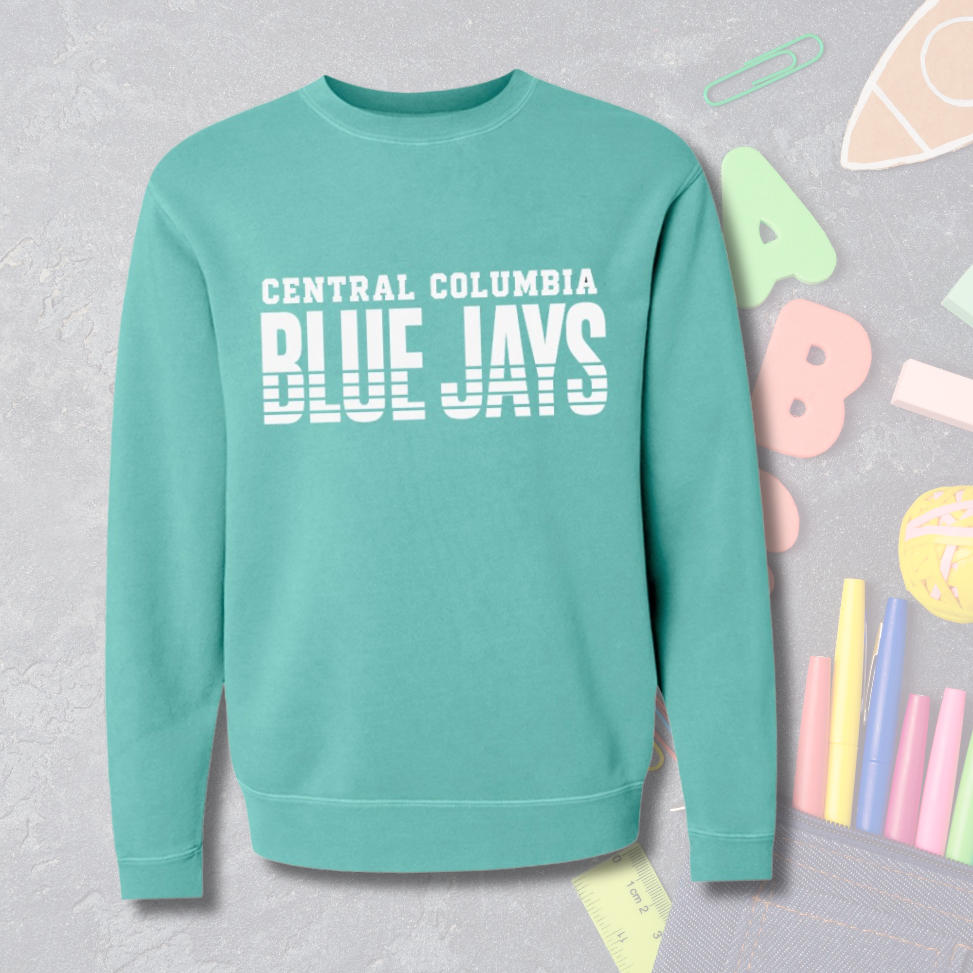 Midweight Crewneck Sweatshirt | BOLD Blue Jay design